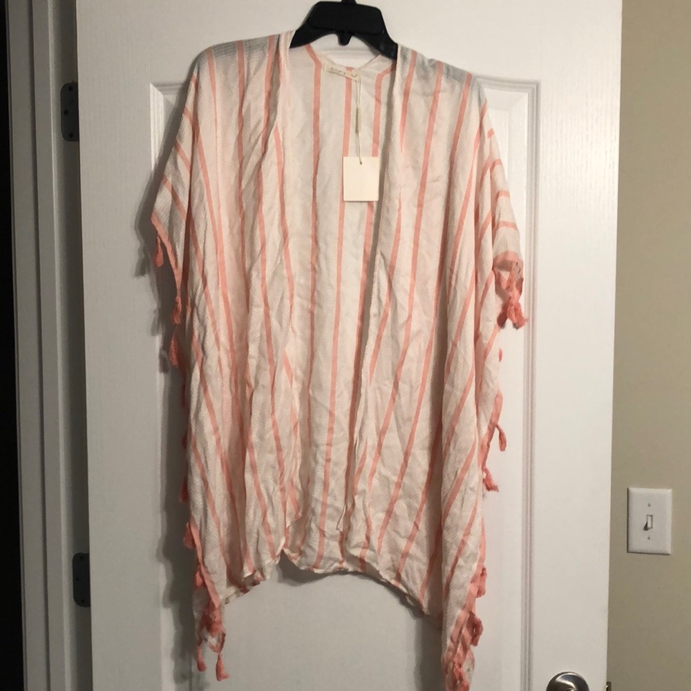 Do Everything in Love Striped Kimono with Tassels